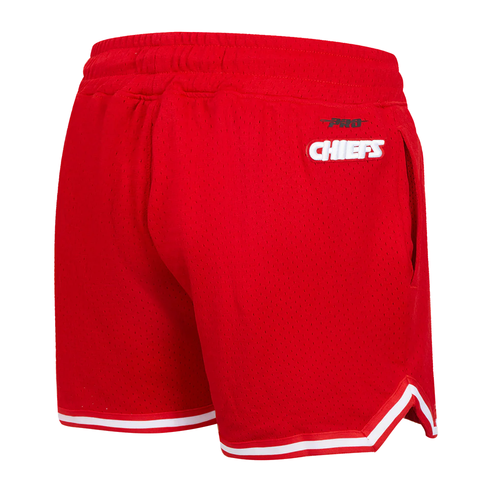 NFL KANSAS CITY CHIEFS SCRIPT TAIL WOMEN'S MESH TAPE SHORT (RED) - Image 3
