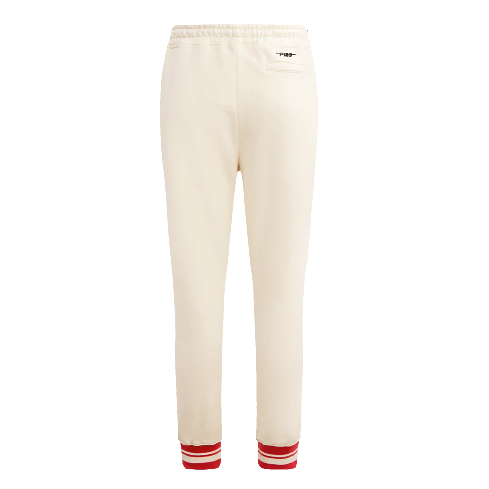 NFL KANSAS CITY CHIEFS RETRO CLASSIC WOMEN'S RIB SWEATPANT (EGGSHELL/ RED) - Image 4