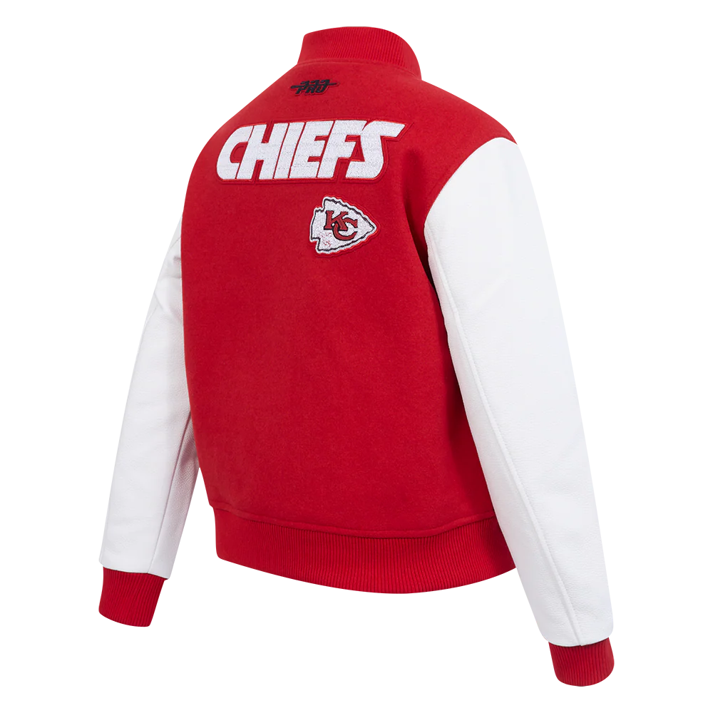 NFL KANSAS CITY CHIEFS GAME DAY CLASSICS WOMEN'S WOOL VARSITY JACKET (RED/WHITE) - Image 4