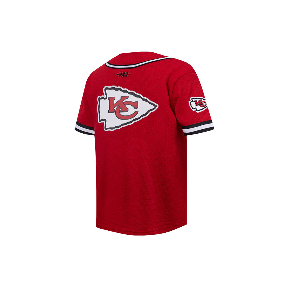NFL KANSAS CITY CHIEFS CLASSIC LITTLE BOYS MESH BUTTON DOWN SHIRT (RED/BLACK) - Image 6