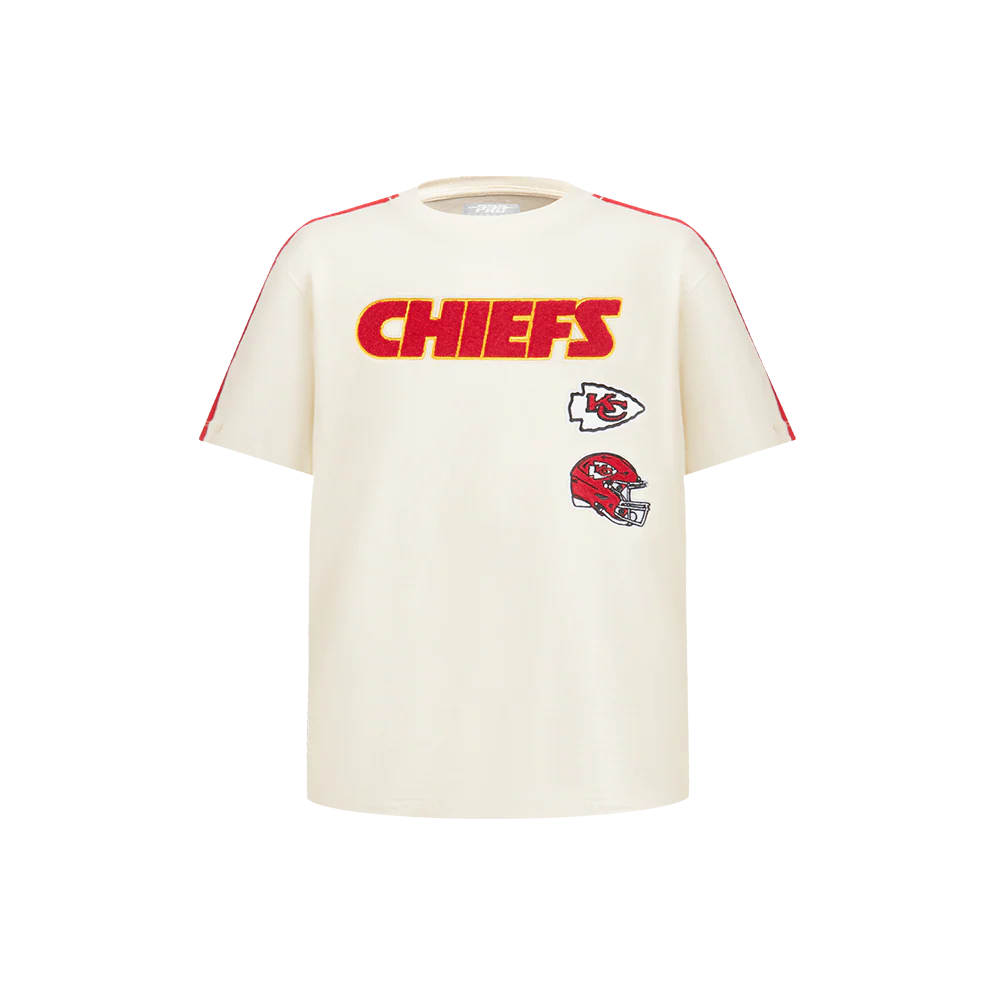 NFL KANSAS CITY CHIEFS RETRO CLASSIC LITTLE BOYS SHORT SLEEVE TAPING TEE (EGGSHELL/ RED) - Image 3