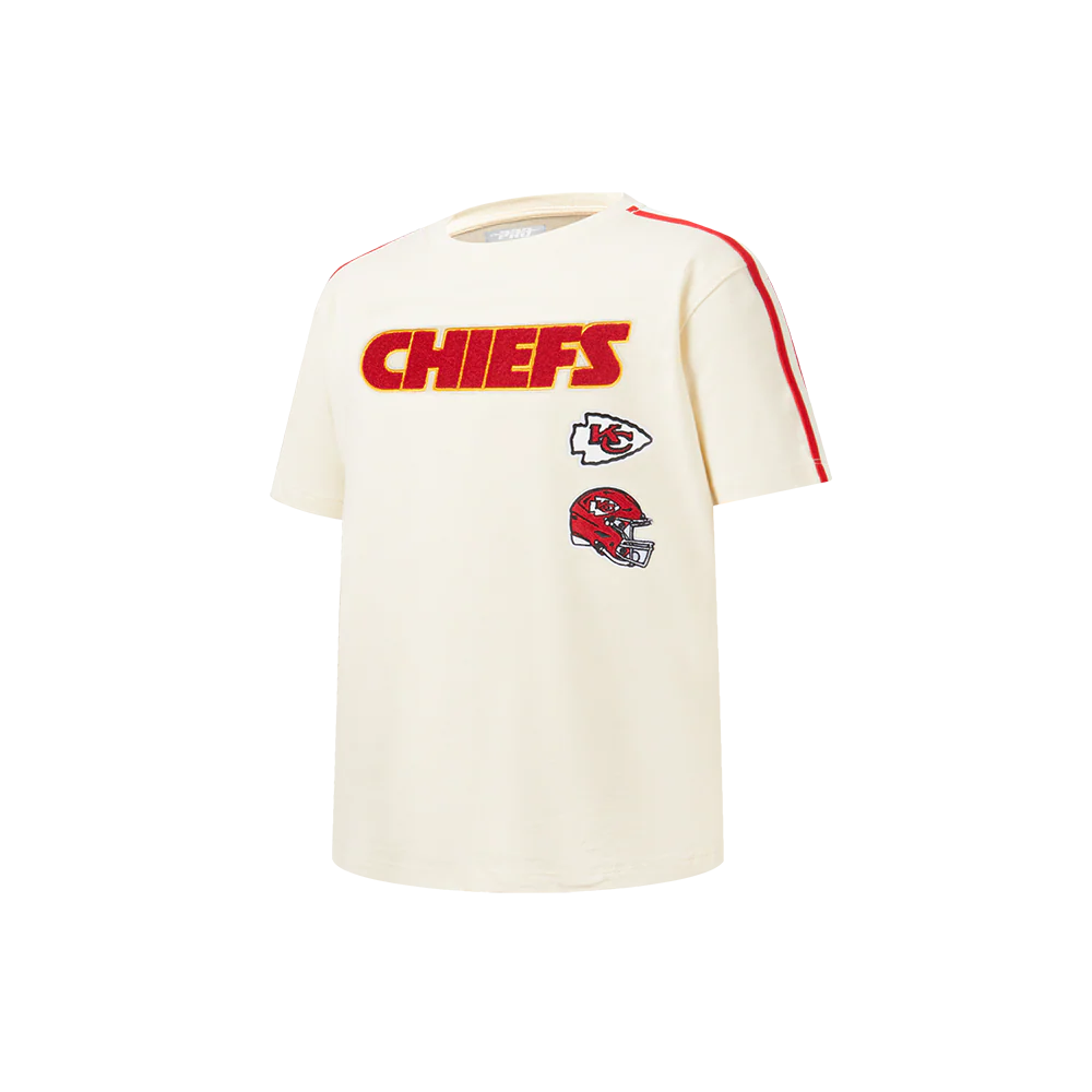 NFL KANSAS CITY CHIEFS RETRO CLASSIC LITTLE BOYS SHORT SLEEVE TAPING TEE (EGGSHELL/ RED) - Image 4
