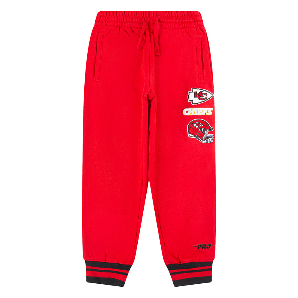 NFL KANSAS CITY CHIEFS RETRO CLASSIC LITTLE BOYS RIB FLC SWEATPANT (RED/BLACK) - Image 11