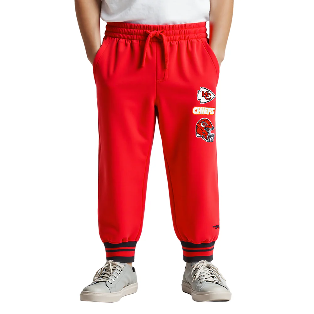 NFL KANSAS CITY CHIEFS RETRO CLASSIC LITTLE BOYS RIB FLC SWEATPANT (RED/BLACK) - Image 8