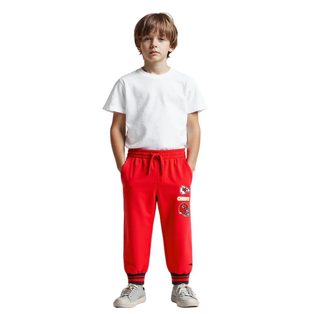 NFL KANSAS CITY CHIEFS RETRO CLASSIC LITTLE BOYS RIB FLC SWEATPANT (RED/BLACK) - Image 9