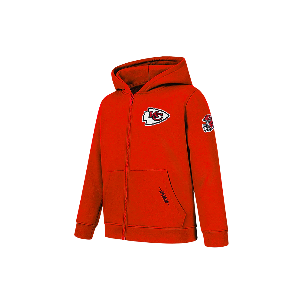 NFL KANSAS CITY CHIEFS CLASSIC LITTLE BOY'S FLC FZ HOODIE (RED) - Image 3