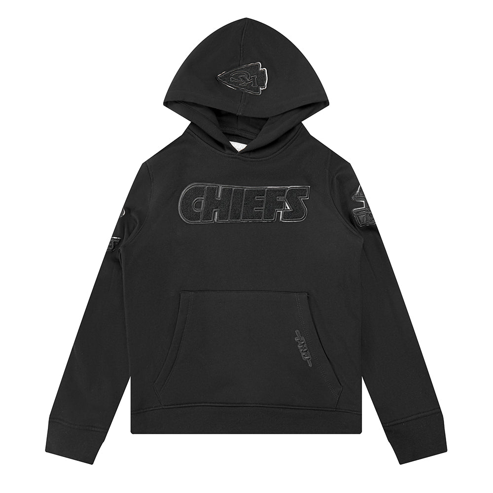 NFL KANSAS CITY CHIEFS TRIPLE BLACK LITTLE BOYS FLEECE PULLOVER HOODIE (BLACK) - Image 3