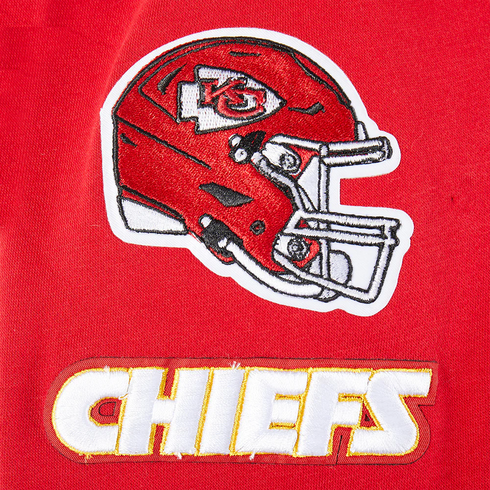NFL KANSAS CITY CHIEFS RETRO CLASSIC LITTLE BOYS RIB FLEECE PULLOVER HOODIE (RED/BLACK) - Image 7