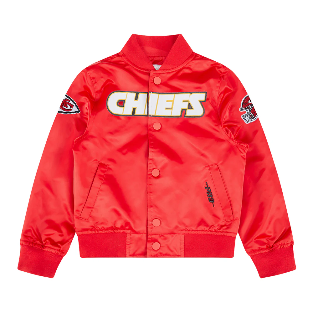 NFL KANSAS CITY CHIEFS CLASSIC LITTLE BOYS SATIN JACKET (RED) - Image 3