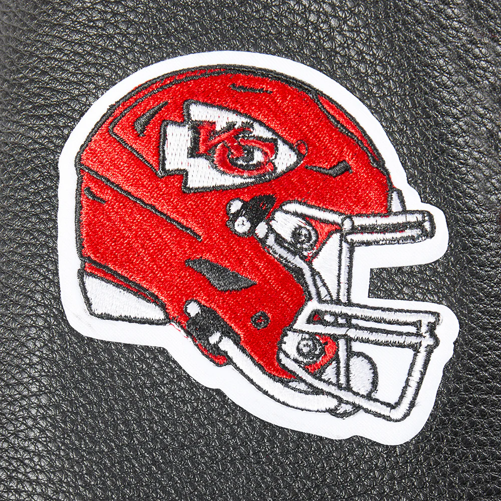 NFL KANSAS CITY CHIEFS RETRO CLASSIC LITTLE BOYS RIB WOOL VARSITY JACKET (RED/BLACK) - Image 5