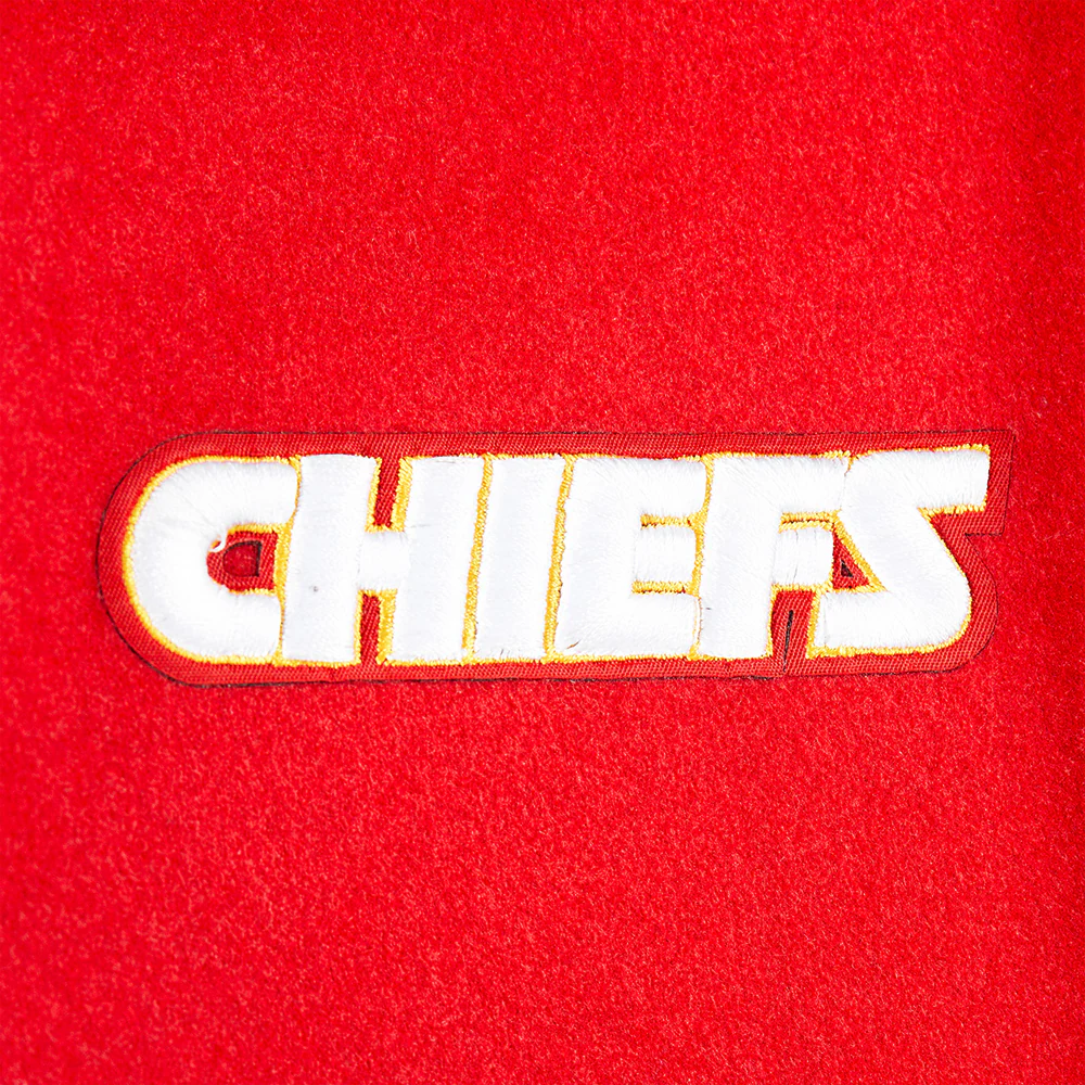 NFL KANSAS CITY CHIEFS RETRO CLASSIC LITTLE BOYS RIB WOOL VARSITY JACKET (RED/BLACK) - Image 7