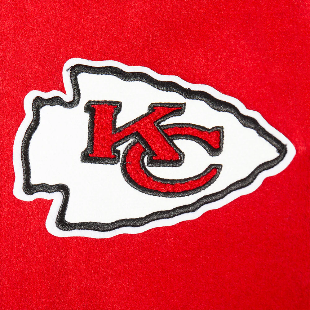 NFL KANSAS CITY CHIEFS RETRO CLASSIC LITTLE BOYS RIB WOOL VARSITY JACKET (RED/BLACK) - Image 8