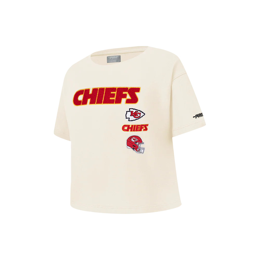 NFL KANSAS CITY CHIEFS RETRO CLASSIC LITTLE GIRL'S SS BOXY TEE (EGGSHELL) - Image 3