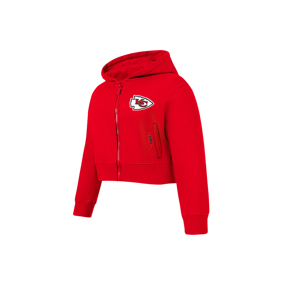NFL KANSAS CITY CHIEFS CLASSIC LITTLE GIRLS FLEECE FULL ZIP HOODIE (RED) - Image 3