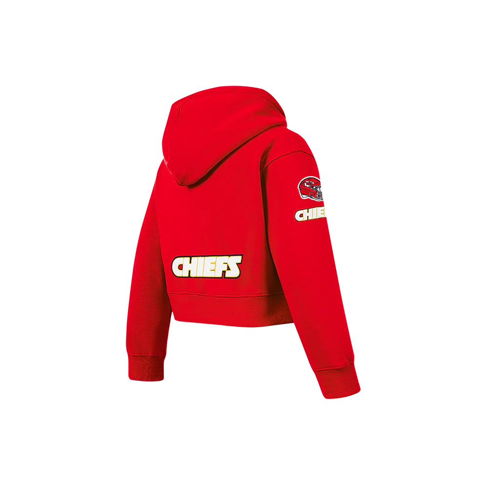 NFL KANSAS CITY CHIEFS CLASSIC LITTLE GIRLS FLEECE FULL ZIP HOODIE (RED) - Image 4