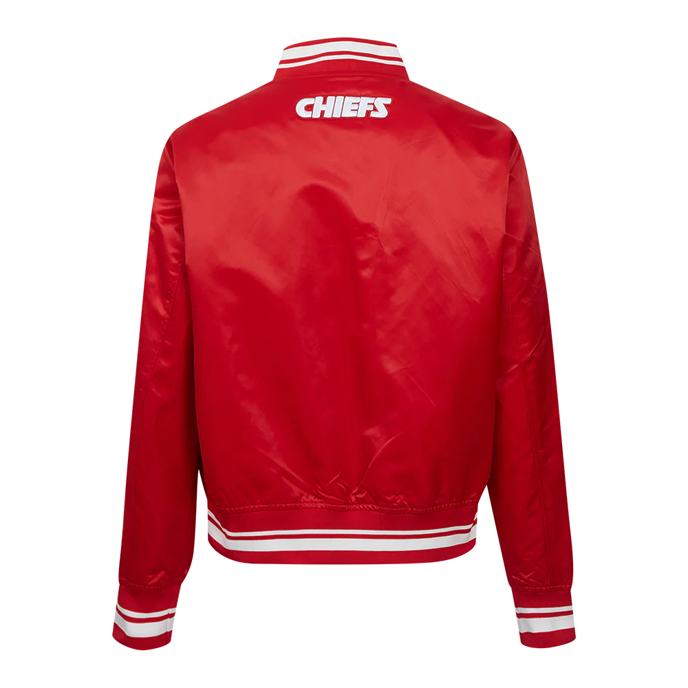 NFL KANSAS CITY CHIEFS SCRIPT TAIL WOMEN'S SATIN JACKET (RED) - Image 3