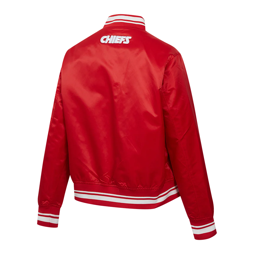 NFL KANSAS CITY CHIEFS SCRIPT TAIL WOMEN'S SATIN JACKET (RED) - Image 4