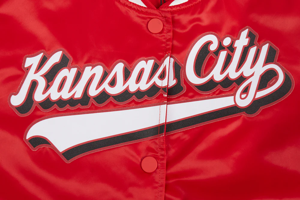 NFL KANSAS CITY CHIEFS SCRIPT TAIL WOMEN'S SATIN JACKET (RED) - Image 5