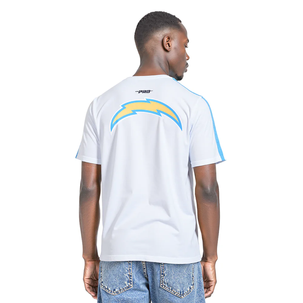 NFL LOS ANGELES CHARGERS CLASSIC MESH MEN'S SJ STRIPED TEE (WHITE/UNIVERSITY BLUE) - Image 10
