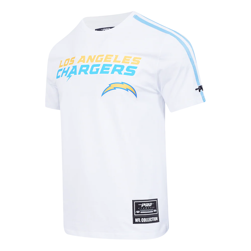 NFL LOS ANGELES CHARGERS CLASSIC MESH MEN'S SJ STRIPED TEE (WHITE/UNIVERSITY BLUE) - Image 11