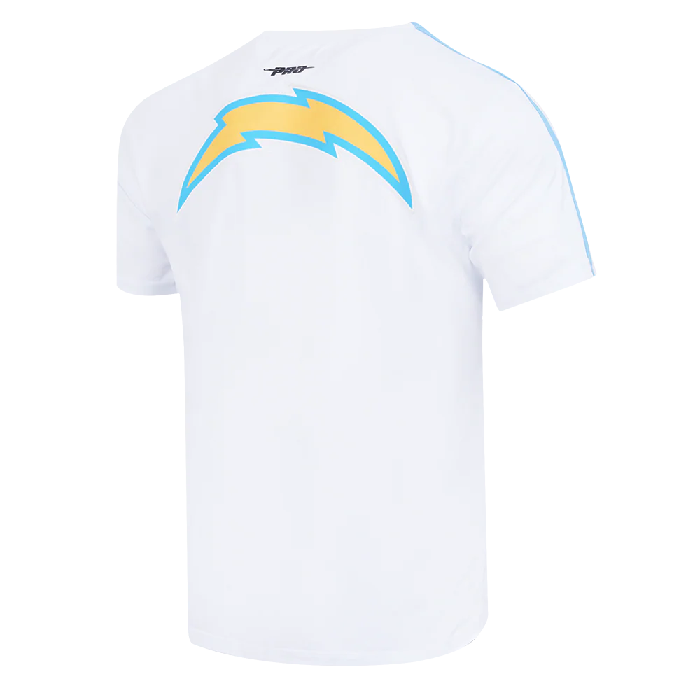 NFL LOS ANGELES CHARGERS CLASSIC MESH MEN'S SJ STRIPED TEE (WHITE/UNIVERSITY BLUE) - Image 4