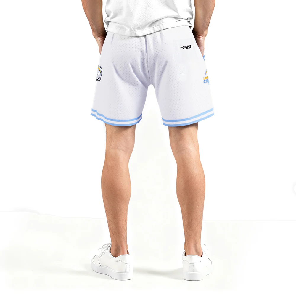 NFL LOS ANGELES CHARGERS MESH MEN'S  SHORT (WHITE/UNIVERSITY BLUE) - Image 2