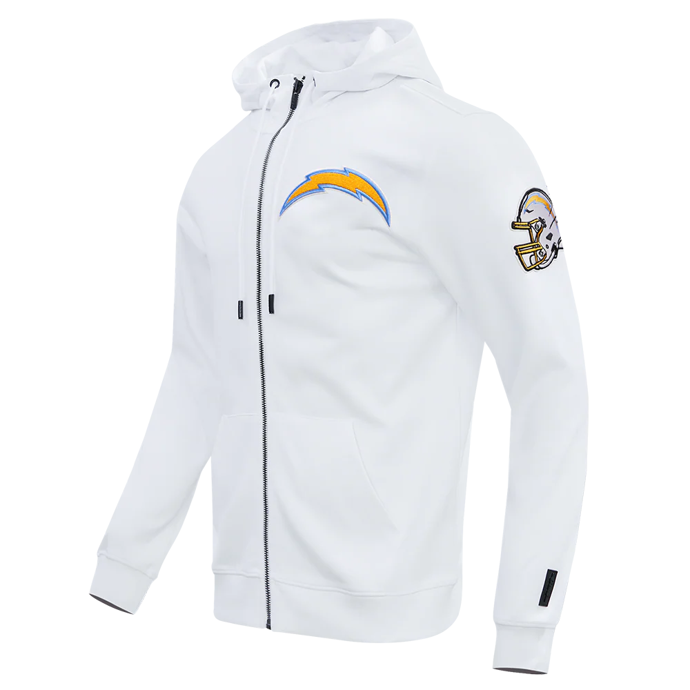NFL LOS ANGELES CHARGERS CLASSIC CHENILLE ZIP HOODIE (WHITE) - Image 2