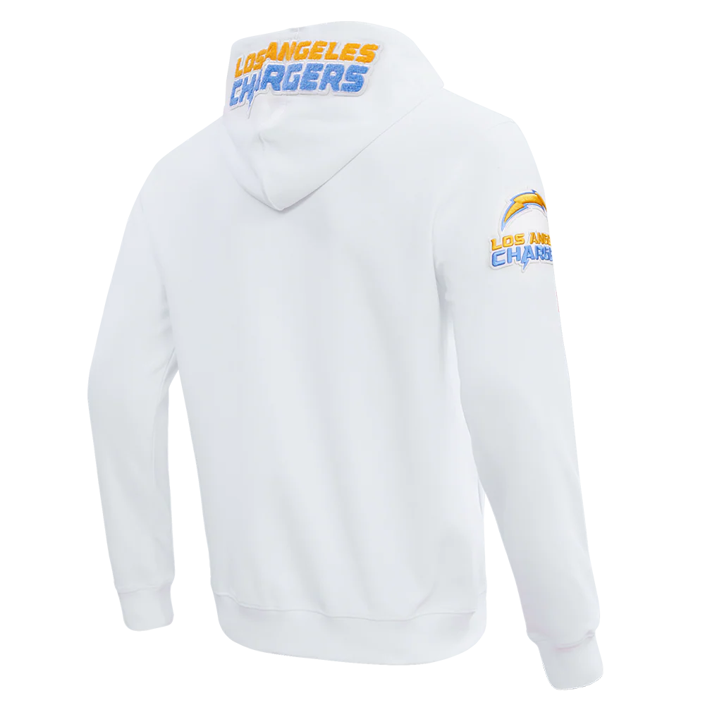 NFL LOS ANGELES CHARGERS CLASSIC CHENILLE ZIP HOODIE (WHITE) - Image 3