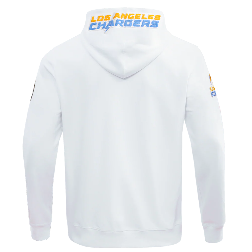 NFL LOS ANGELES CHARGERS CLASSIC CHENILLE ZIP HOODIE (WHITE) - Image 4