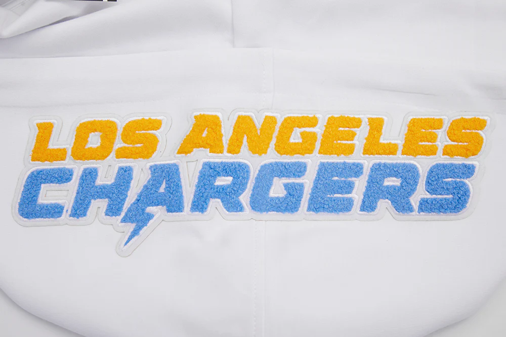NFL LOS ANGELES CHARGERS CLASSIC CHENILLE ZIP HOODIE (WHITE) - Image 5