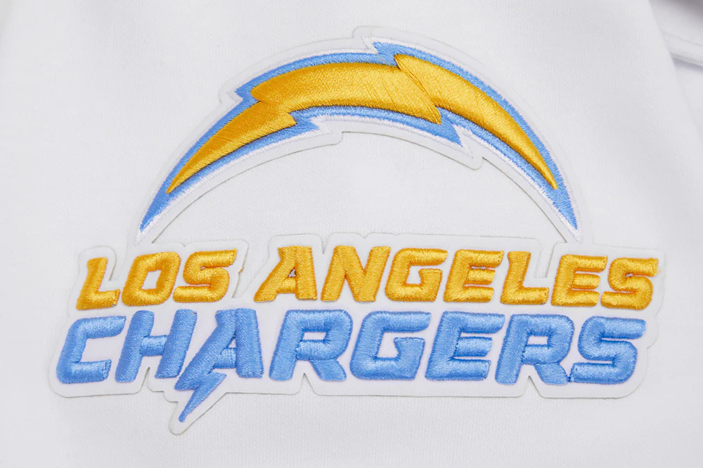 NFL LOS ANGELES CHARGERS CLASSIC CHENILLE ZIP HOODIE (WHITE) - Image 7