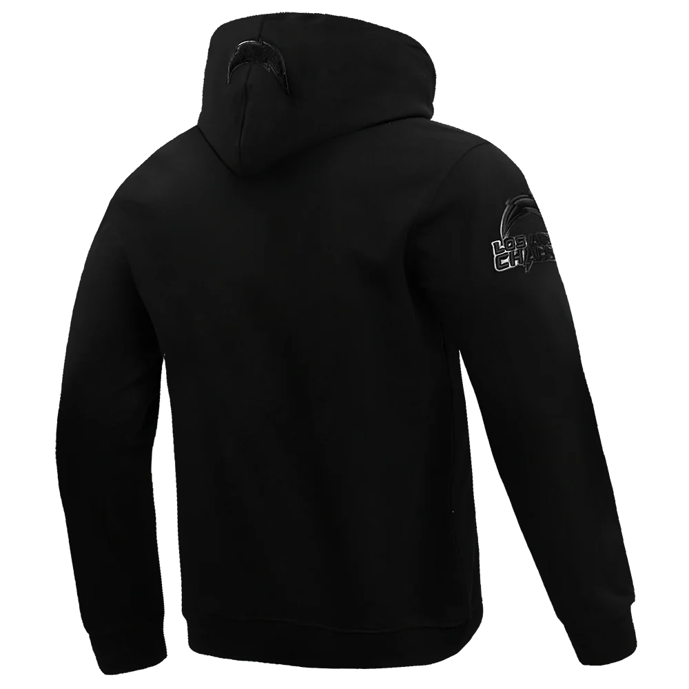 NFL LOS ANGELES CHARGERS TRIPLE BLACK MEN'S DOUBLE KNIT PULLOVER HOODIE (TRIPLE BLACK MEN'S) - Image 3