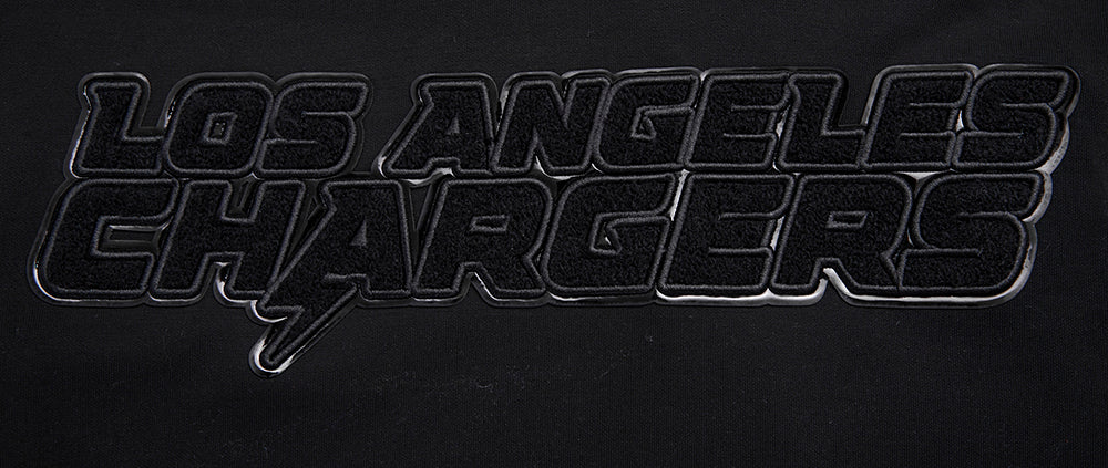NFL LOS ANGELES CHARGERS TRIPLE BLACK MEN'S DOUBLE KNIT PULLOVER HOODIE (TRIPLE BLACK MEN'S) - Image 5