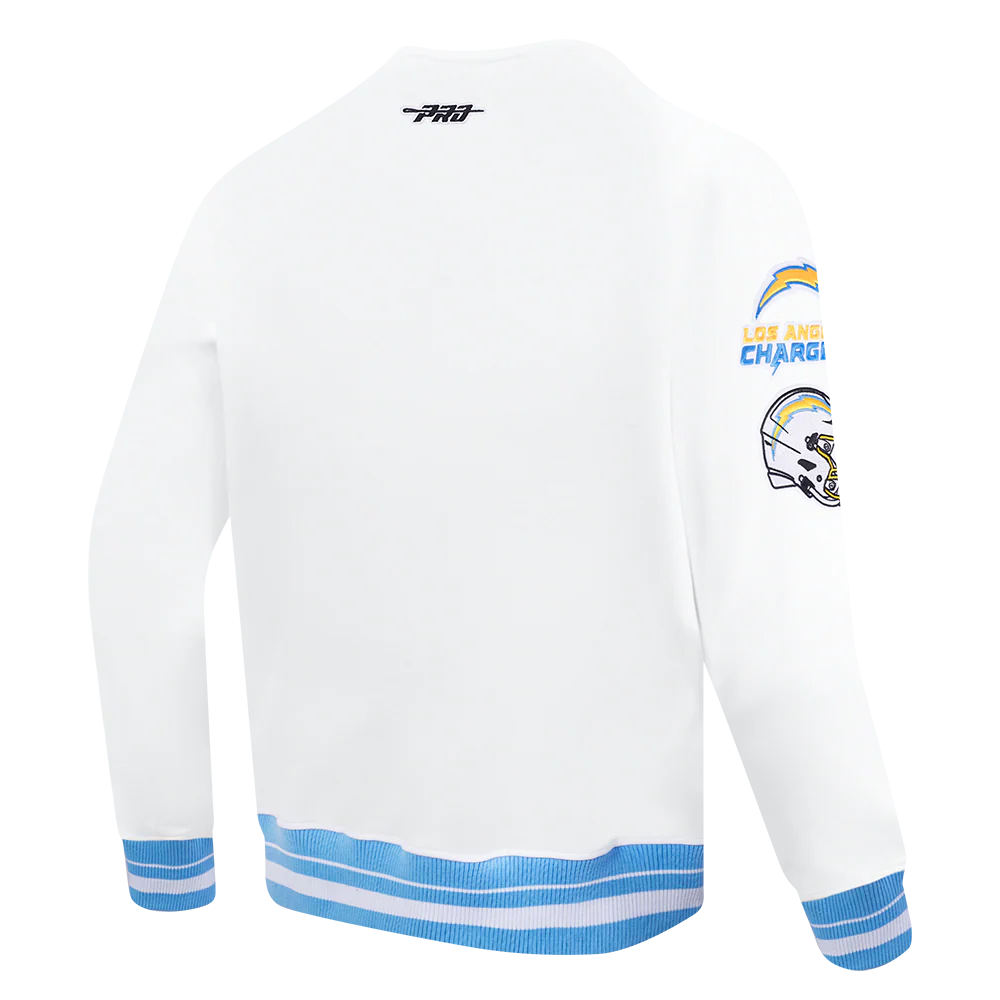 NFL LOS ANGELES CHARGERS MASHUP MEN'S RIB CREWNECK (WHITE/UNIVERSITY BLUE) - Image 11