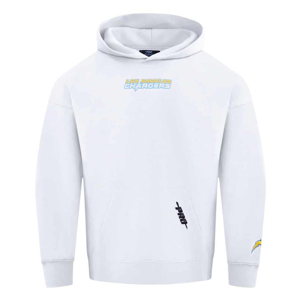 NFL LOS ANGELES CHARGERS WINGSPAN MEN'S DROP SHOULDER FLC PO HOODIE (WHITE) - Image 3