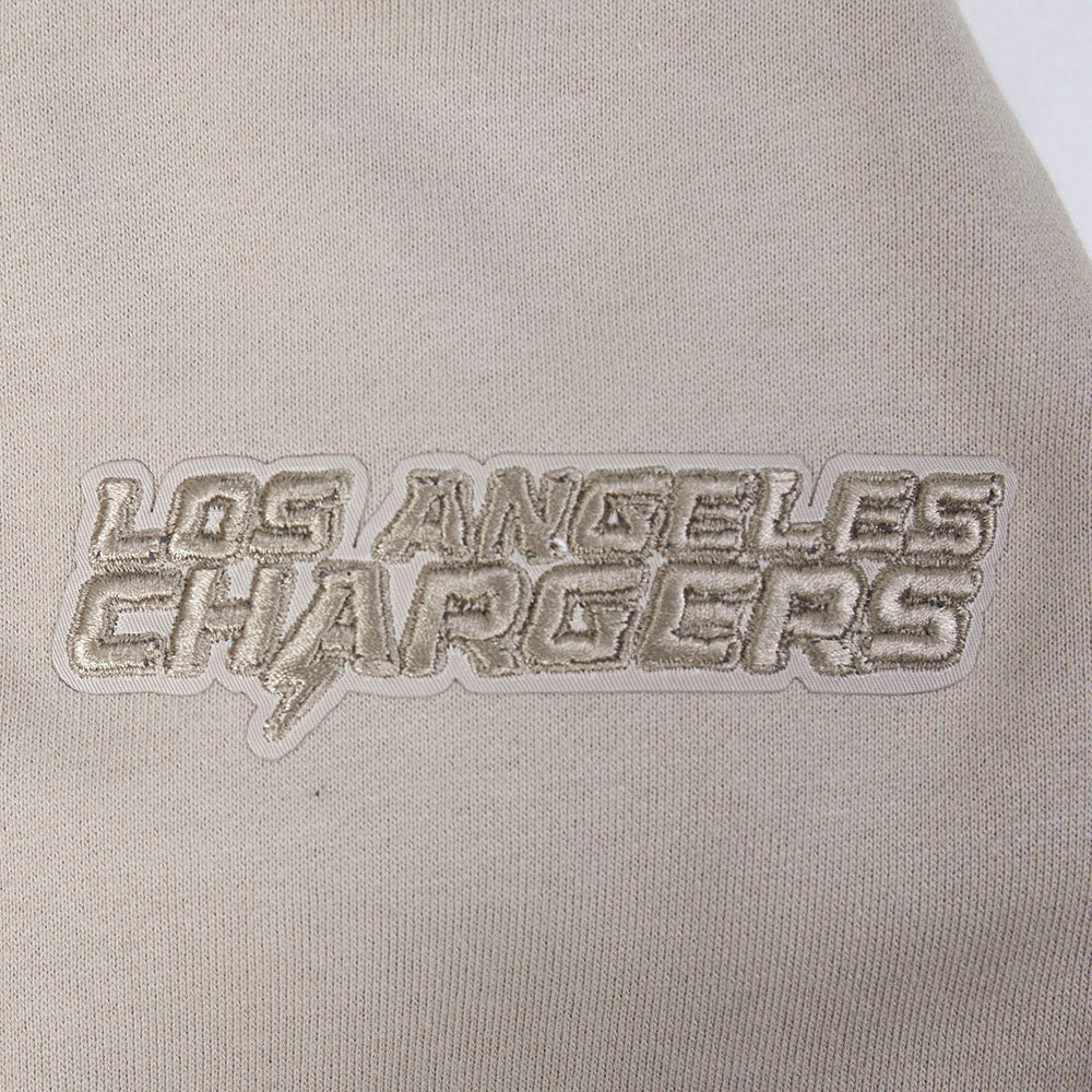 NFL LOS ANGELES CHARGERS NEUTRAL MEN'S DROP SHOULDER FLC PO HOODIE (TAUPE) - Image 15