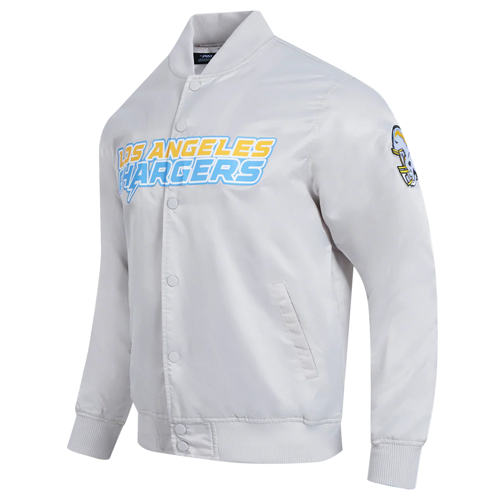 NFL LOS ANGELES CHARGERS BIG LOGO MEN'S SATIN JACKET (SILVER) - Image 2