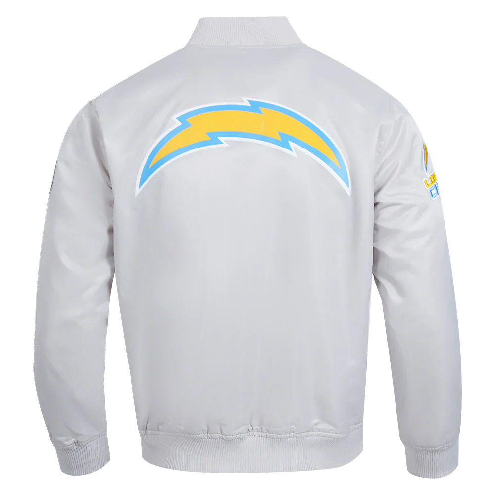NFL LOS ANGELES CHARGERS BIG LOGO MEN'S SATIN JACKET (SILVER) - Image 3