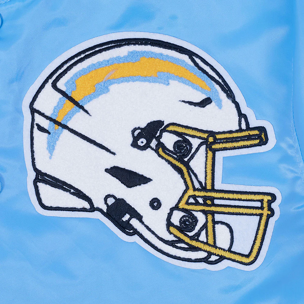 NFL LOS ANGELES CHARGERS MASHUP MEN'S RIB SATIN JACKET (UNIVERSITY BLUE) - Image 8