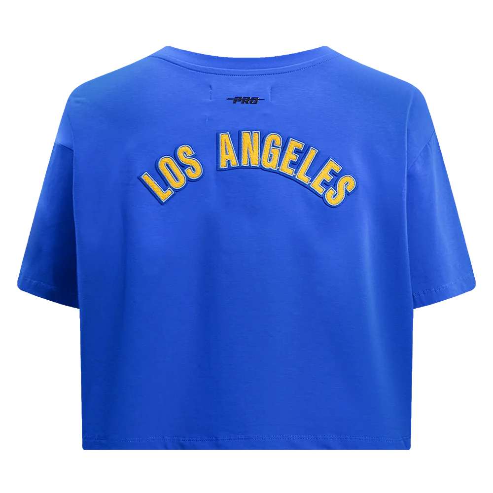 NFL LOS ANGELES CHARGERS CLASSIC WOMEN'S SINGLE JERSEY BOXY TEE (ROYAL BLUE) - Image 4