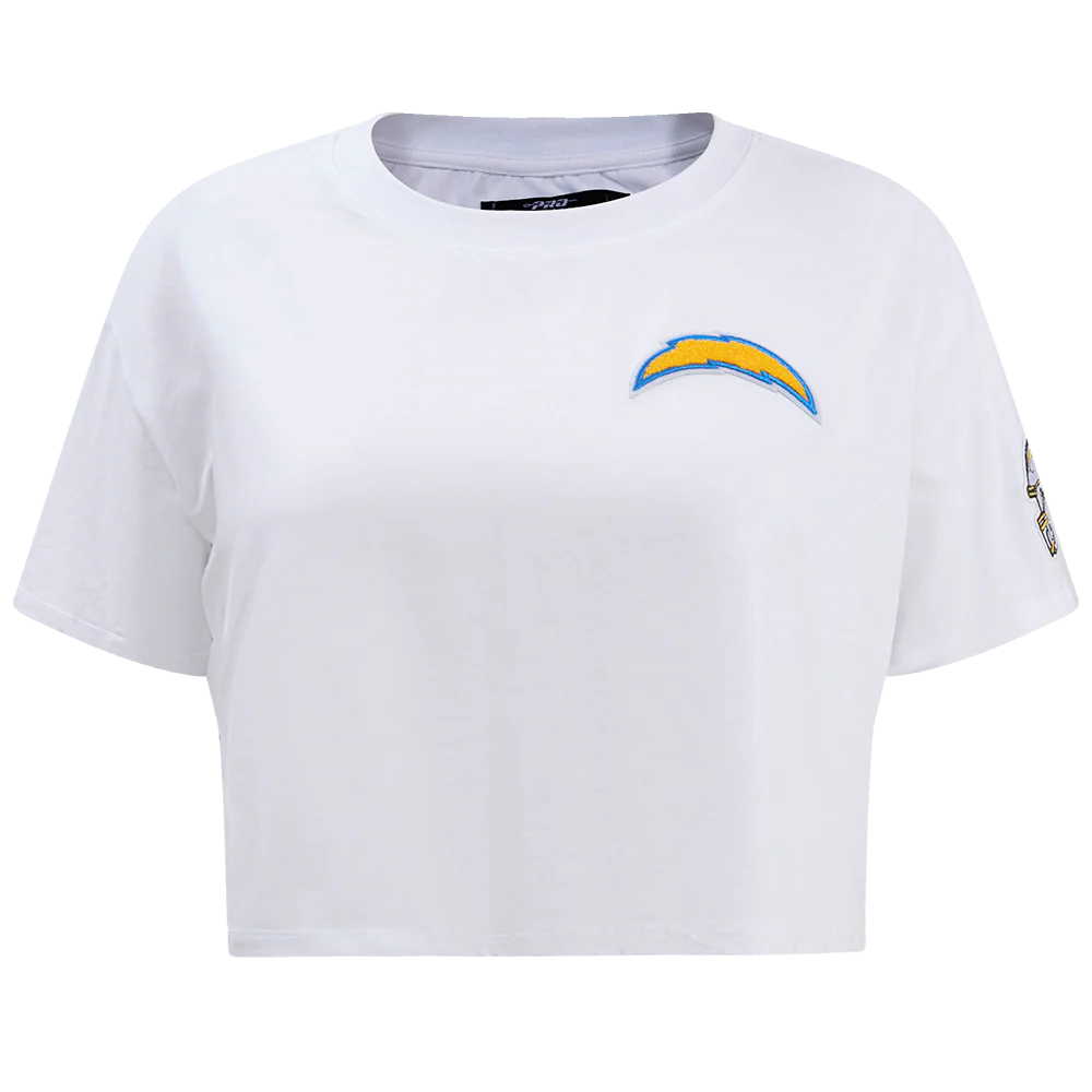NFL LOS ANGELES CHARGERS CLASSIC WOMEN'S SINGLE JERSEY BOXY TEE (WHITE)