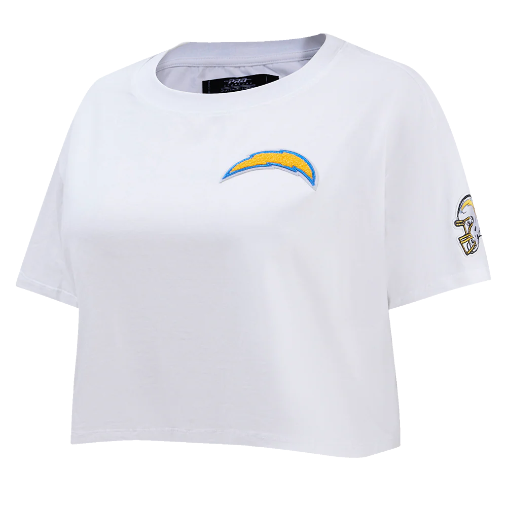 NFL LOS ANGELES CHARGERS CLASSIC WOMEN'S SINGLE JERSEY BOXY TEE (WHITE) - Image 2