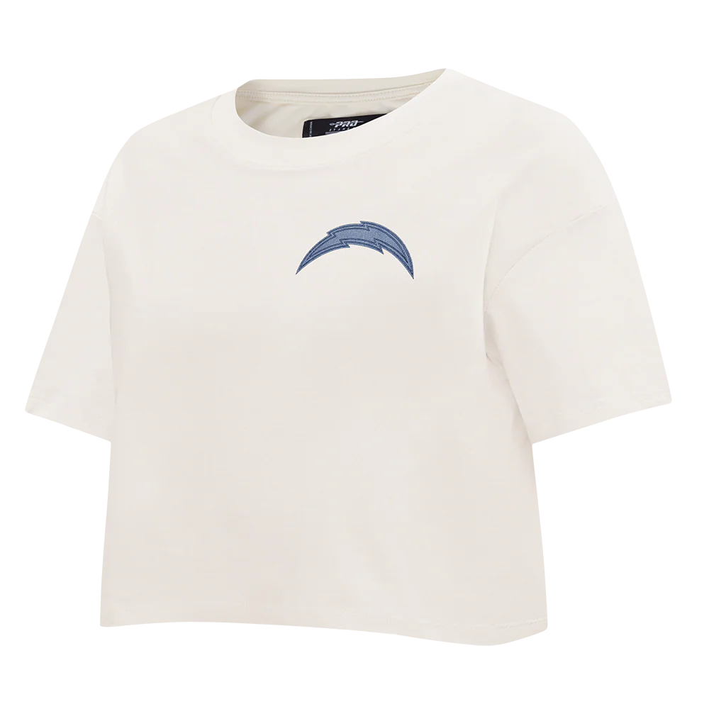 NFL LOS ANGELES CHARGERS VARSITY BLUES WOMEN'S SJ BOXY TEE (LINEN) - Image 4