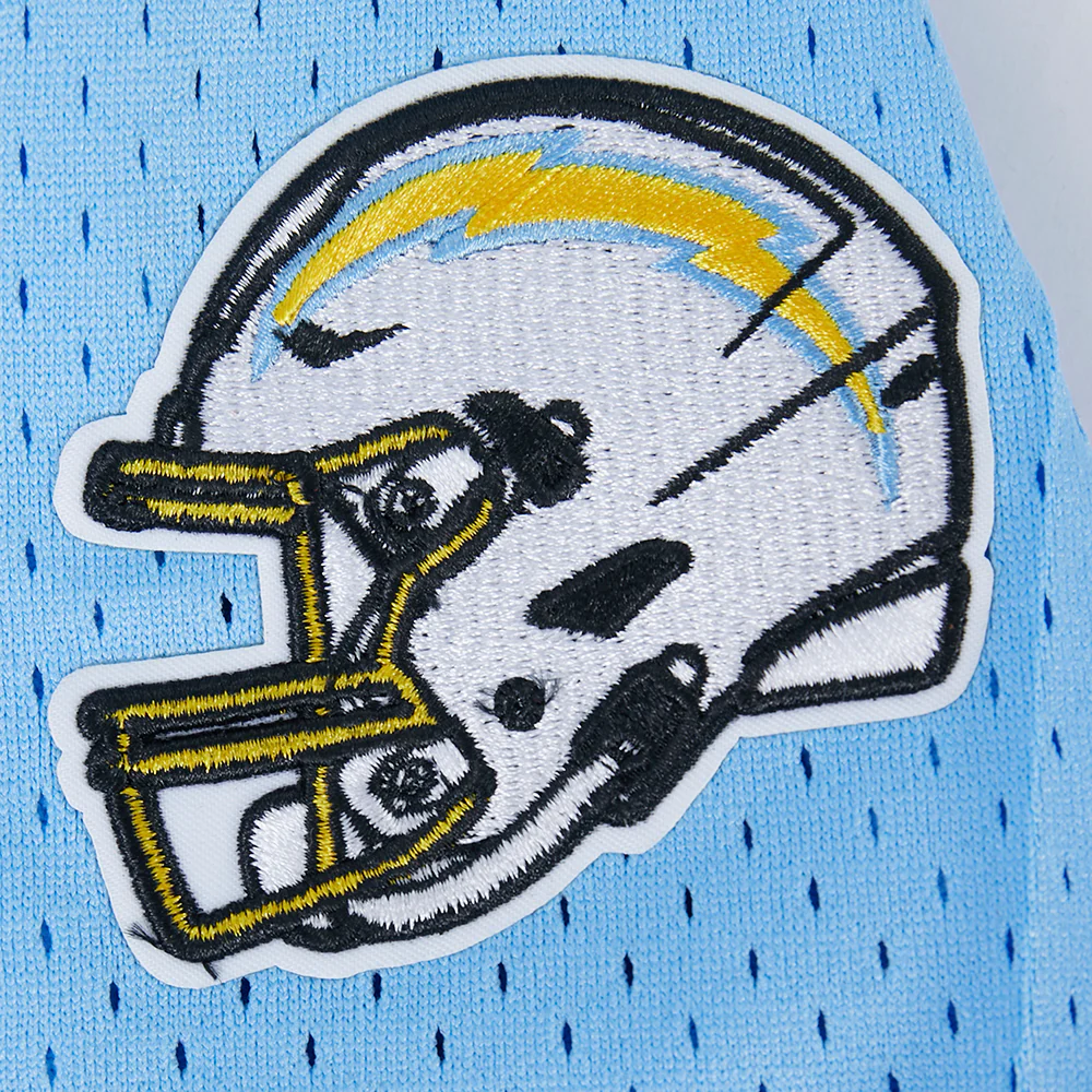 NFL LOS ANGELES CHARGERS CLASSIC BIG BOY'S MESH BUTTON DOWN SHIRT (UNIVERSITY BLUE) - Image 7