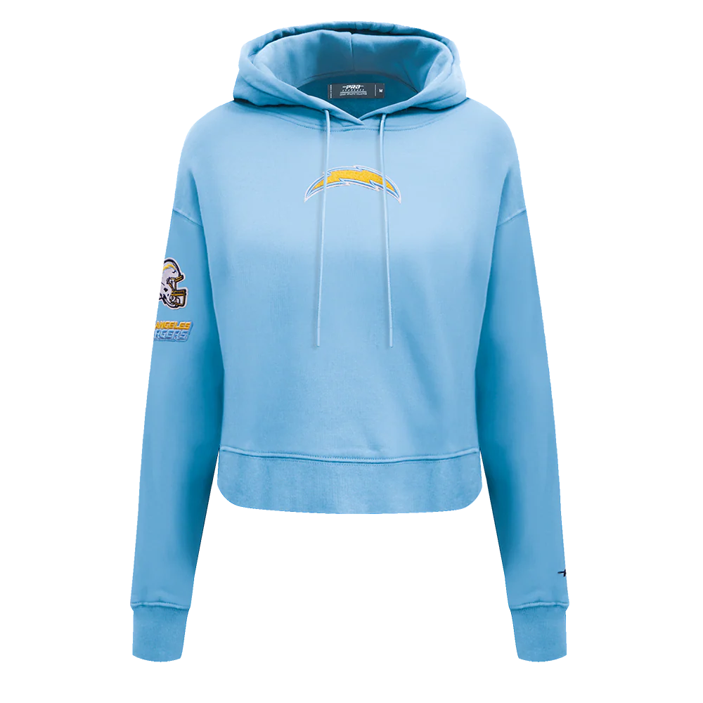 NFL LOS ANGELES CHARGERS CLASSIC WOMEN'S CROPPED PULLOVER HOODIE (UNIVERSITY BLUE)