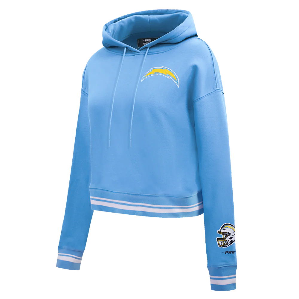 NFL LOS ANGELES CHARGERS MASHUP WOMEN'S RIB CROPPED PO HOODIE (UNIVERSITY BLUE) - Image 12