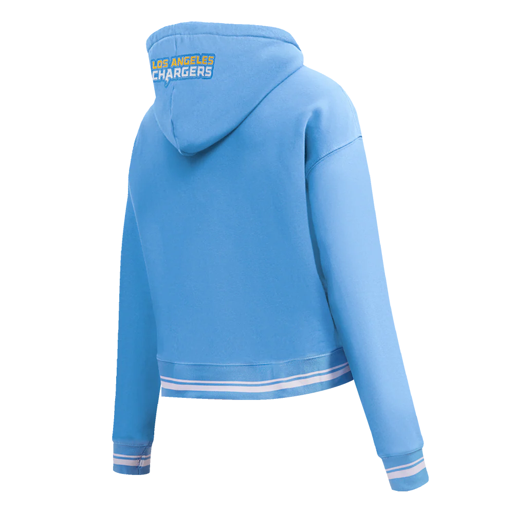 NFL LOS ANGELES CHARGERS MASHUP WOMEN'S RIB CROPPED PO HOODIE (UNIVERSITY BLUE) - Image 13