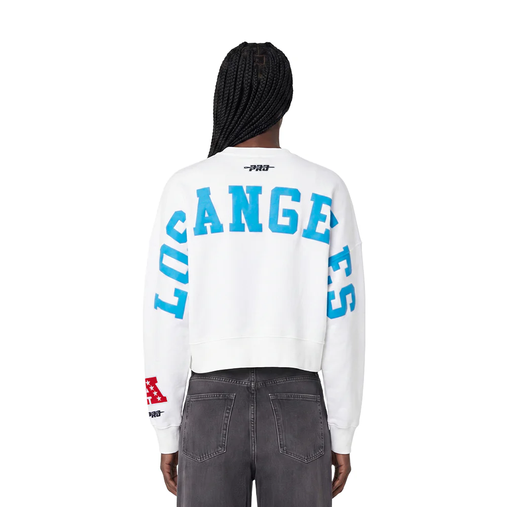 NFL LOS ANGELES CHARGERS WINGSPAN WOMEN'S FLC CREWNECK (WHITE)