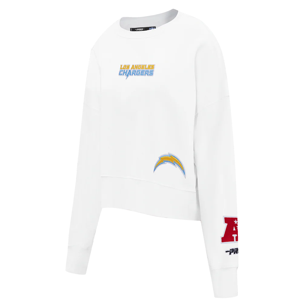 NFL LOS ANGELES CHARGERS WINGSPAN WOMEN'S FLC CREWNECK (WHITE) - Image 4