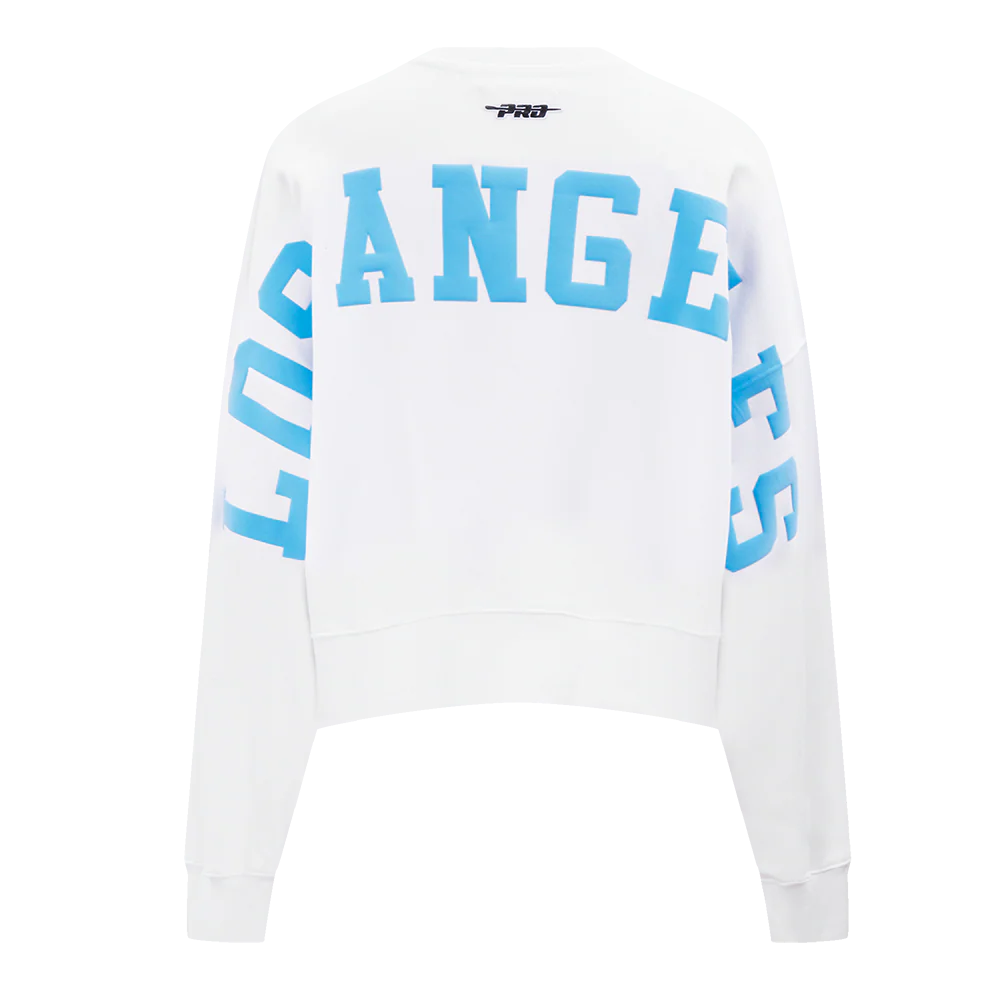 NFL LOS ANGELES CHARGERS WINGSPAN WOMEN'S FLC CREWNECK (WHITE) - Image 5